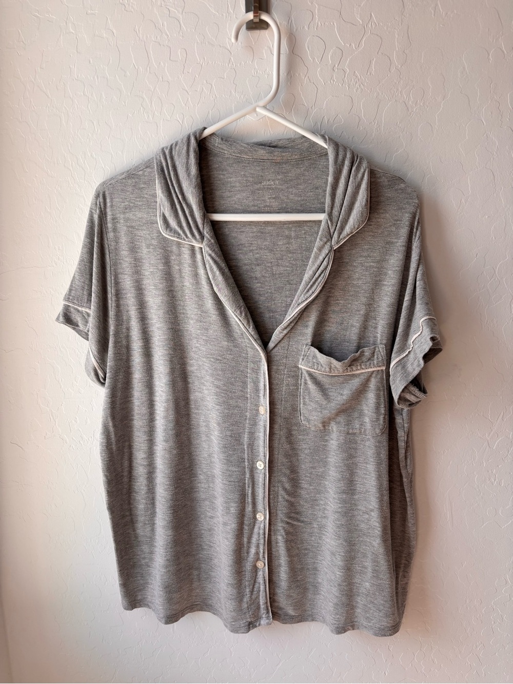 Soft Modal Short-Sleeve Gray Pajama Top